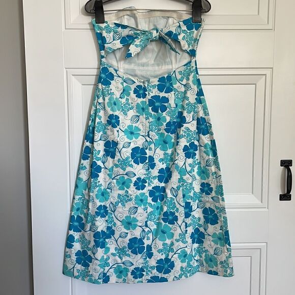 Strapless Lilly Pulitzer Blue Floral Dress - Picture 5 of 6